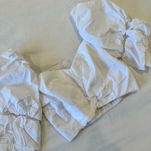 Puff Sleeve Sweetheart Crop Top